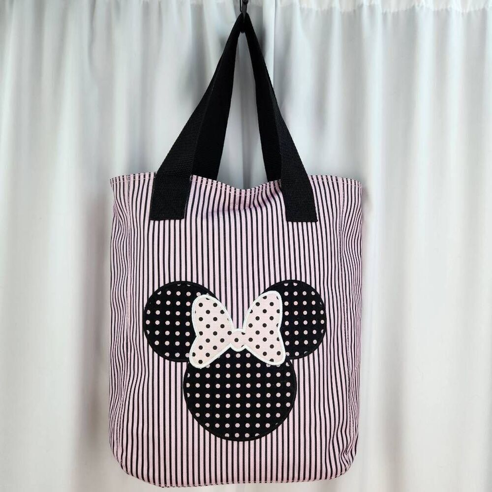 💜Disney Pink Minnie Mouse Zippered Canvas Tote